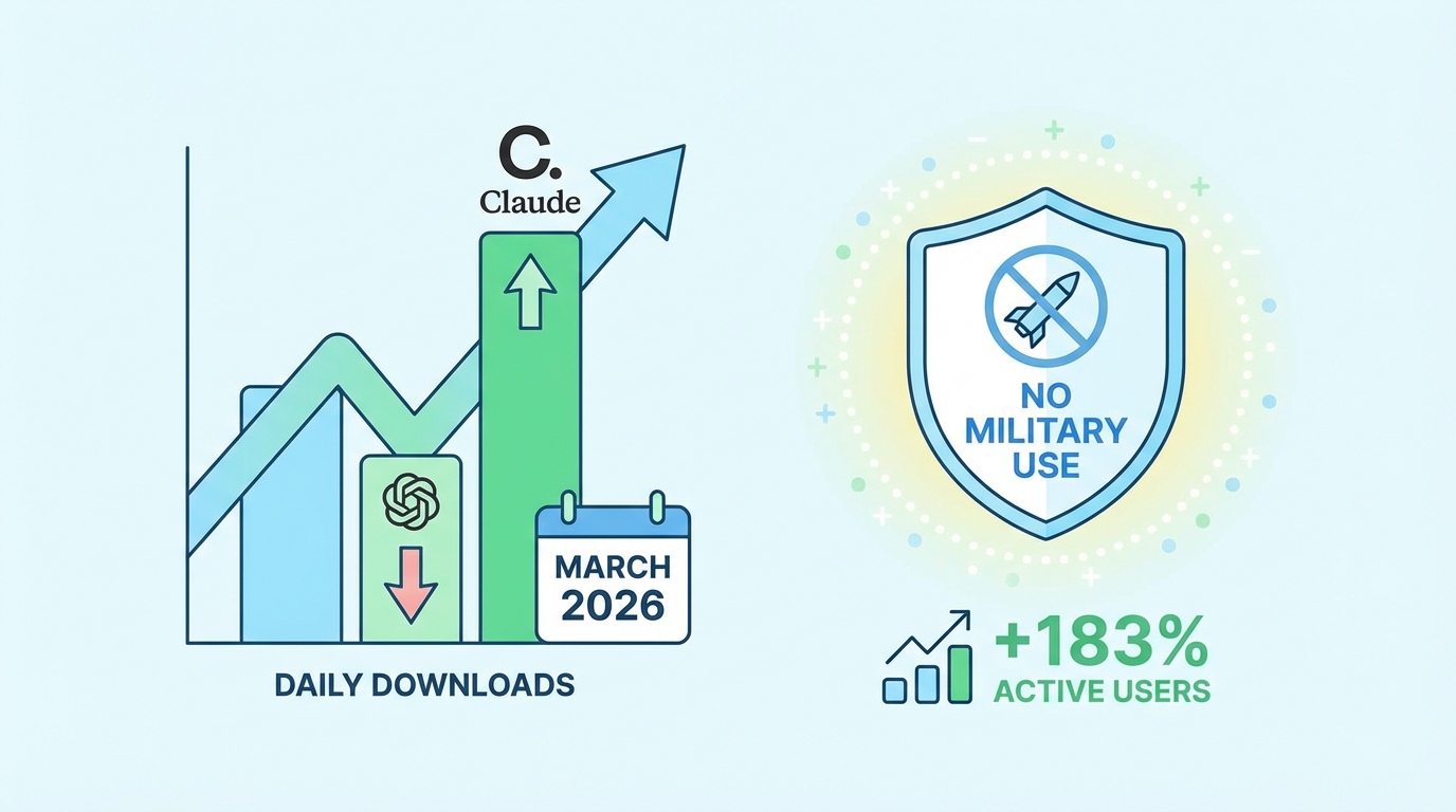 המפה הפוליטית בהשפעה מלאכותית: Claude עוקפת את ChatGPT בהורדות יומיות